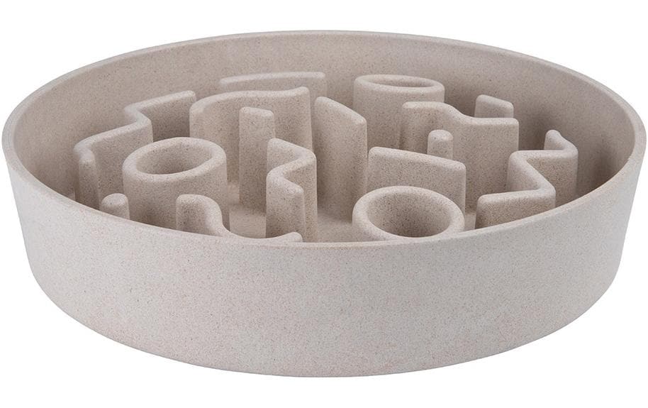 District 70 Bambusnapf Bamboo Dog Slow Feeder Ø 28 cm, Creme-Weiss