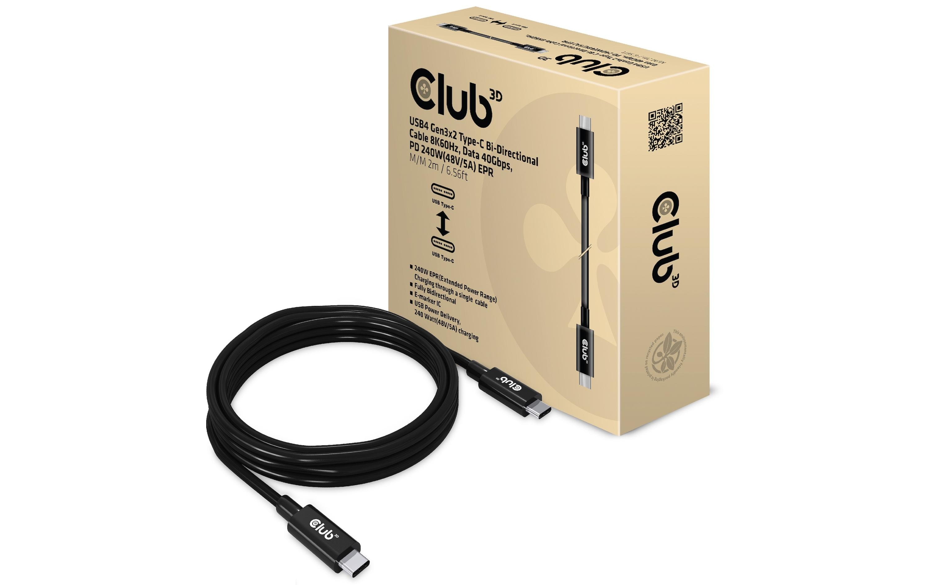 Club 3D USB-Kabel CAC-1578 USB C - USB C 2 m
