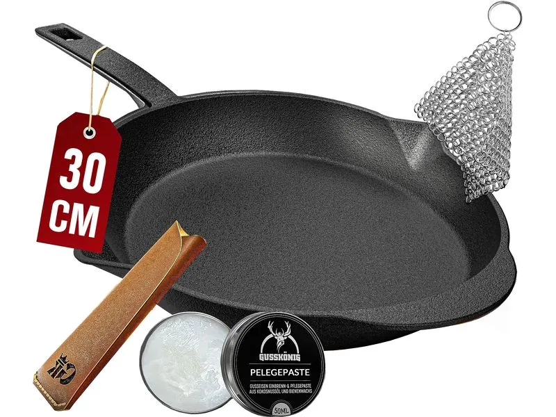 Gusskoenig Bratpfanne 30 cm mit Ledergriff Gusskoenig Bratpfanne 30 cm mit Ledergriff