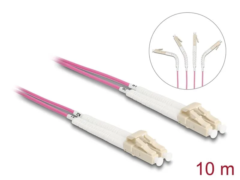 Delock LWL-Patchkabel Multimode LC – LC, OM4, Duplex, 10 m