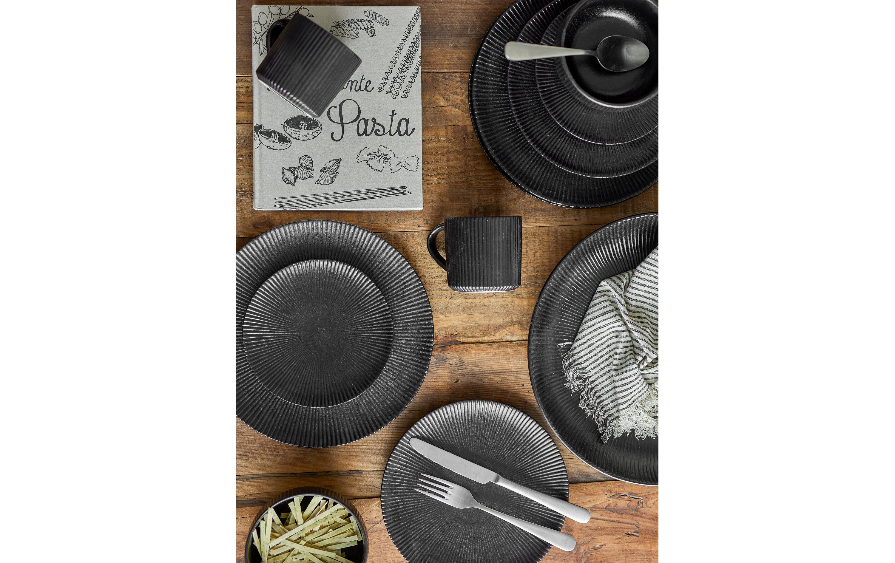 Bloomingville Speiseteller Neri 12-teilig, Schwarz