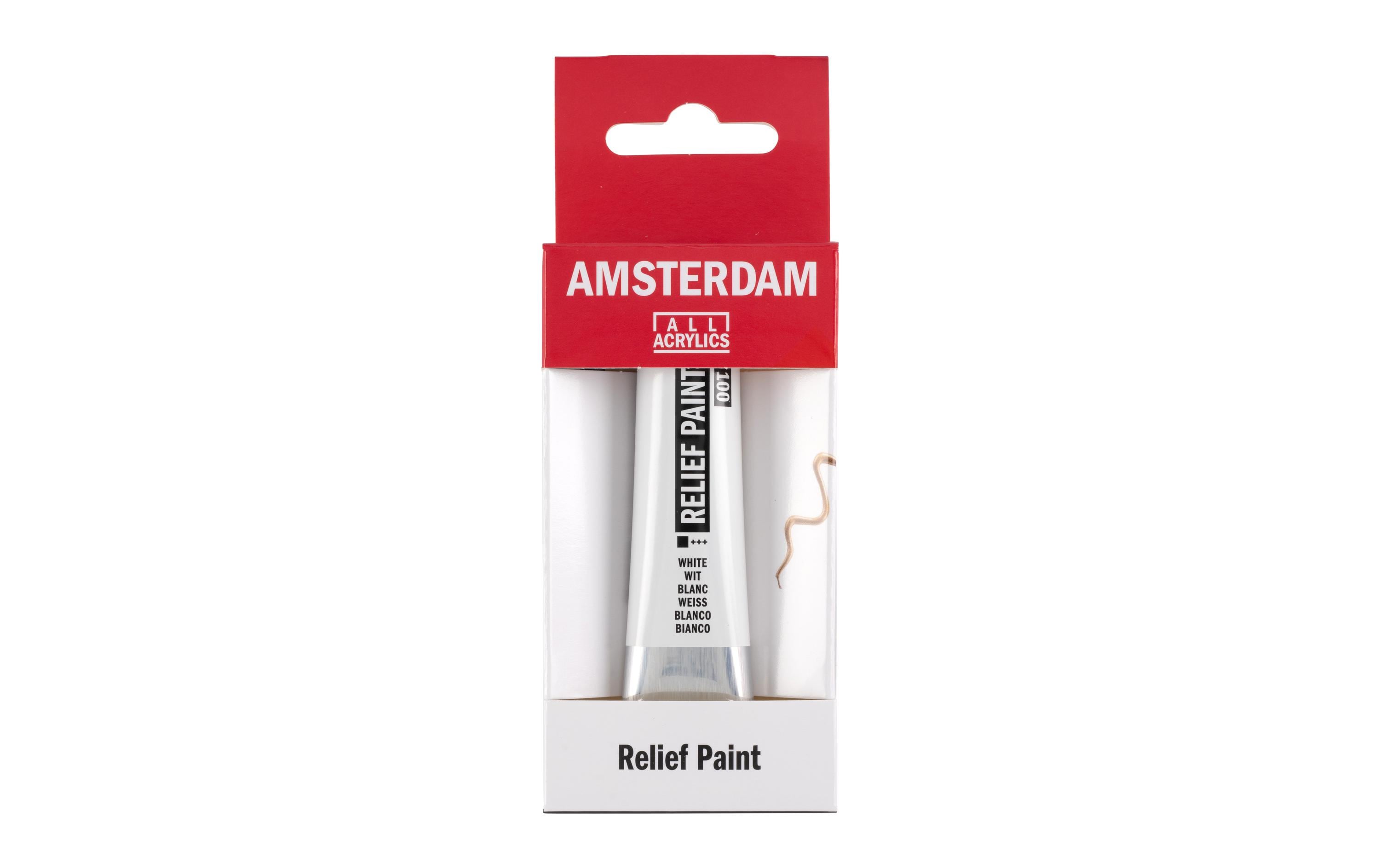 Amsterdam Acrylfarbe Reliefpaint 100 weiss deckend, 20 ml 20 ml, Weiss