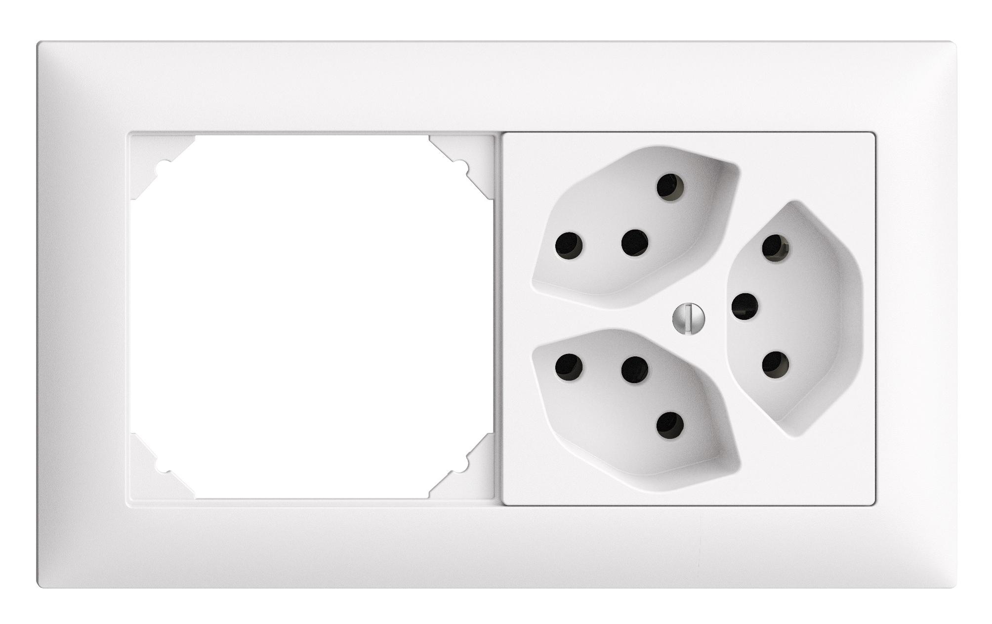 Feller EDIZIOdue Kombination UP mit Leer – Dreifach-Steckdose Typ 13 Feller EDIZIOdue Kombination UP mit Leer – Dreifach-Steckdose Typ 13