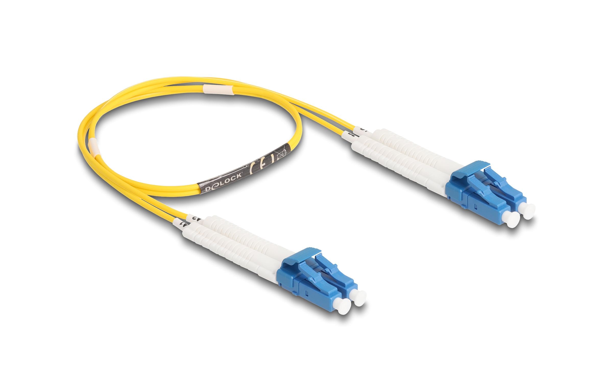 Delock LWL-Patchkabel Singlemode LC – LC, OS2, Duplex, 0.5 m