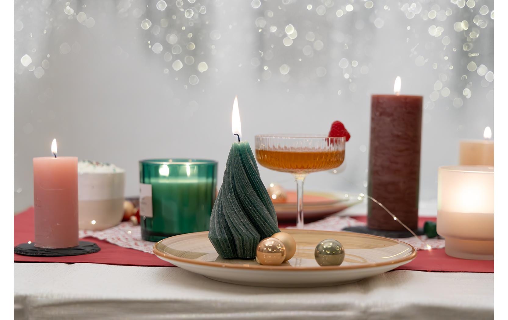 balthasar Weihnachtskerze Tannenbaum Grün