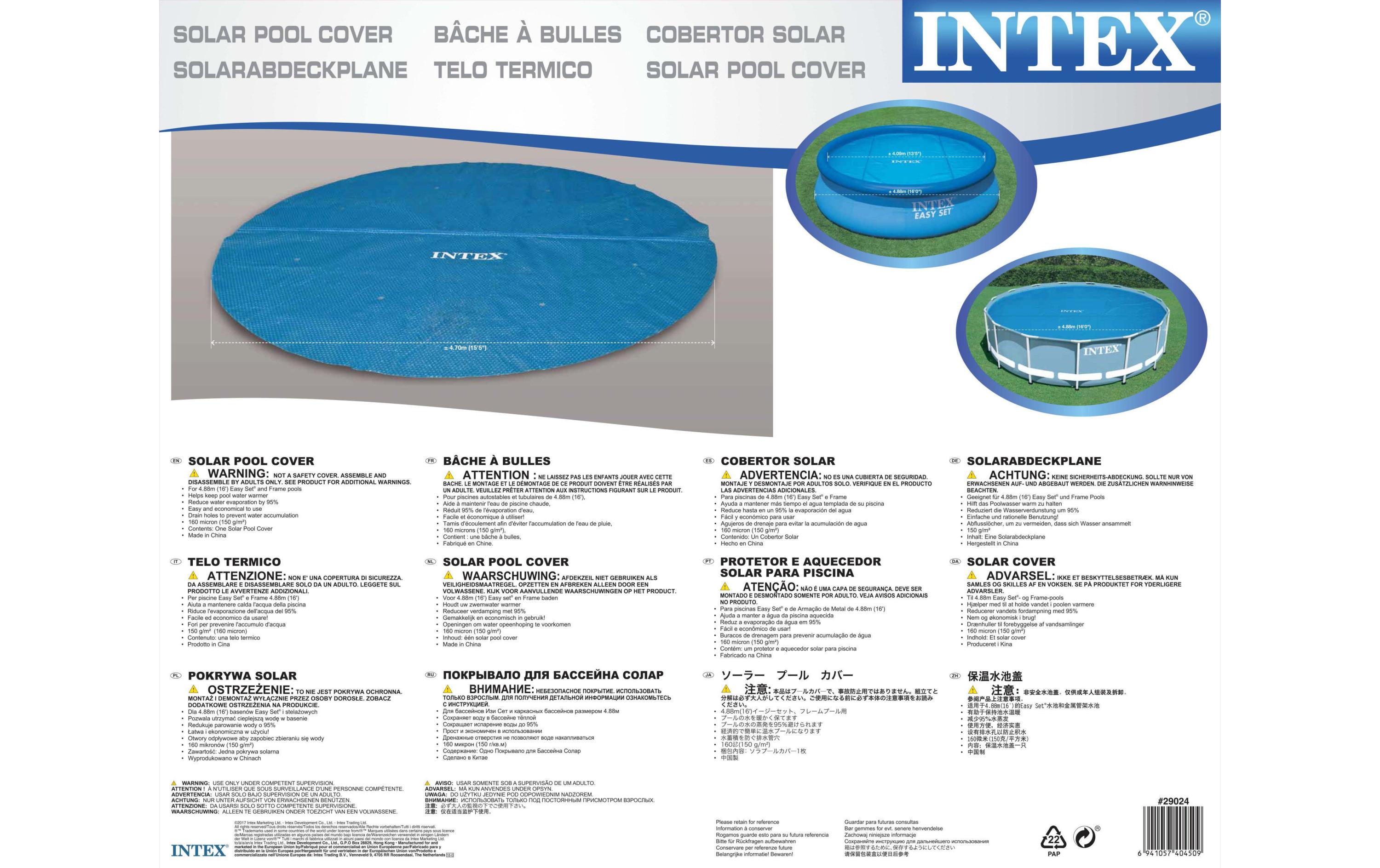 Intex Pool-Abdeckplane für Ø 488 cm, Solar