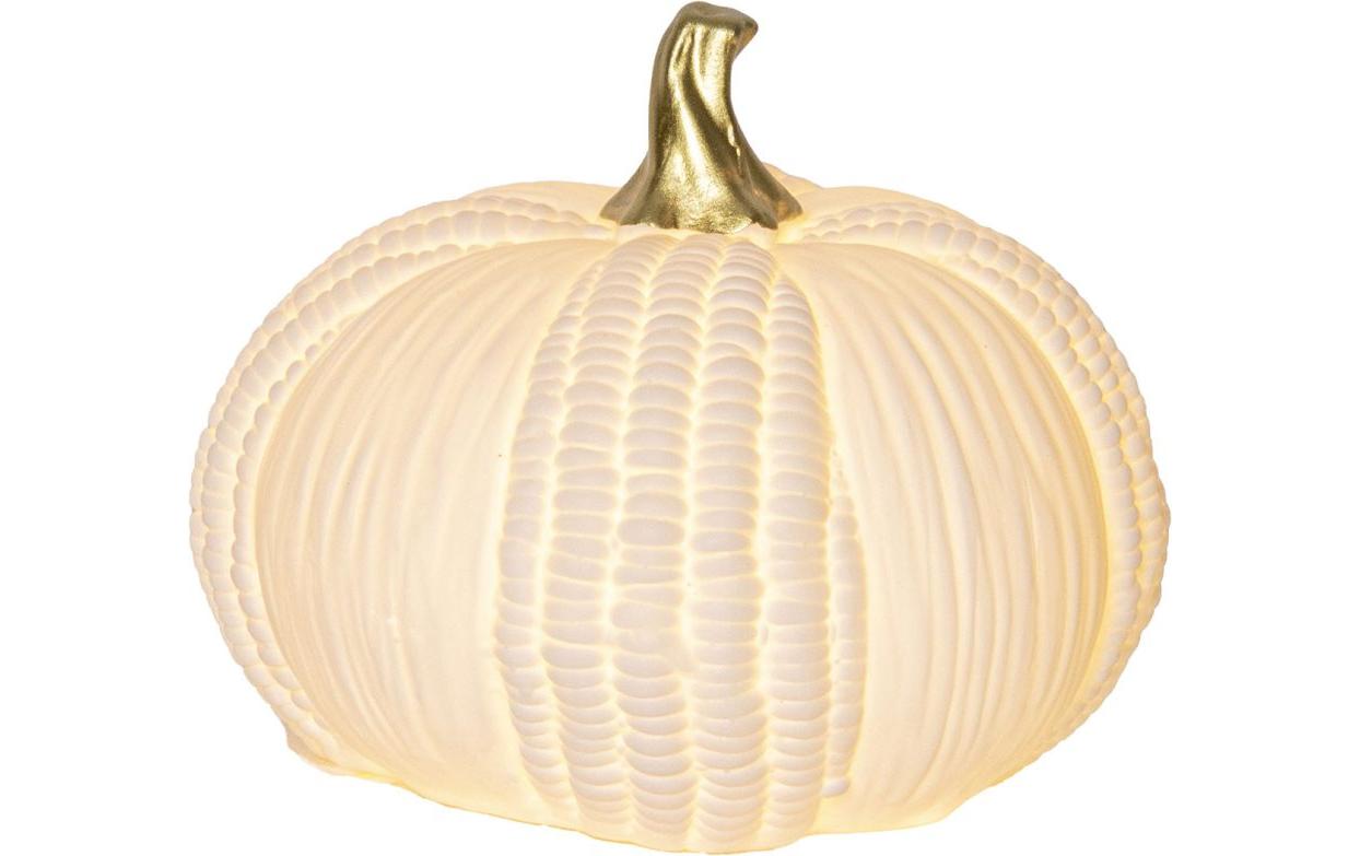 Star Trading Keramik Dekoration Kürbis 14 cm, Weiss