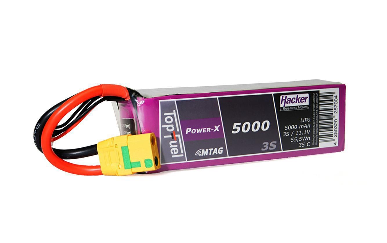 Hacker RC-Akku LiPo 5000 mAh 11.1 V 35C TopFuel Power-X MTAG