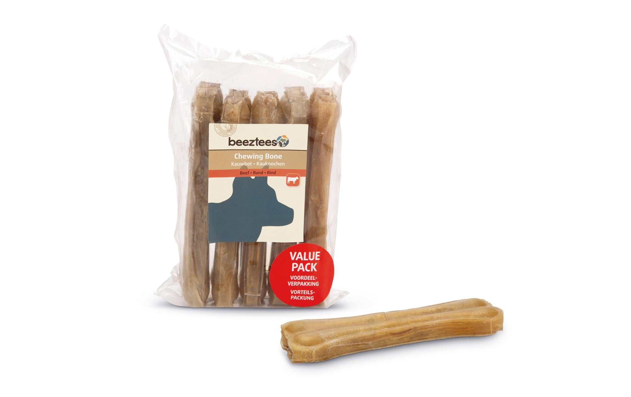 Beeztees Kauknochen Rinderhaut, 16.5 cm, 5 Stk