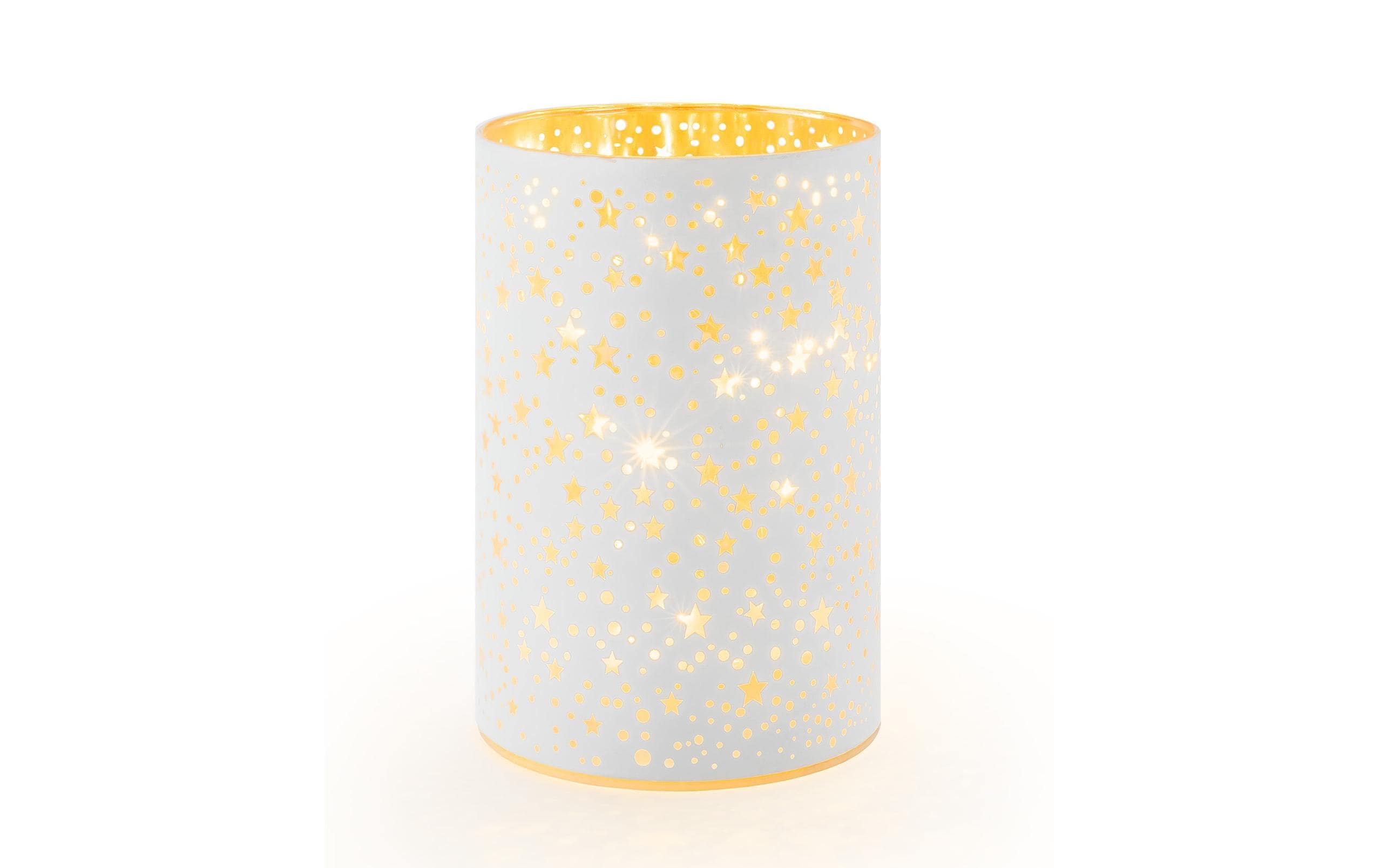 STT Windlicht Stars S, 14 cm, Weiss STT Windlicht Stars S, 14 cm, Weiss