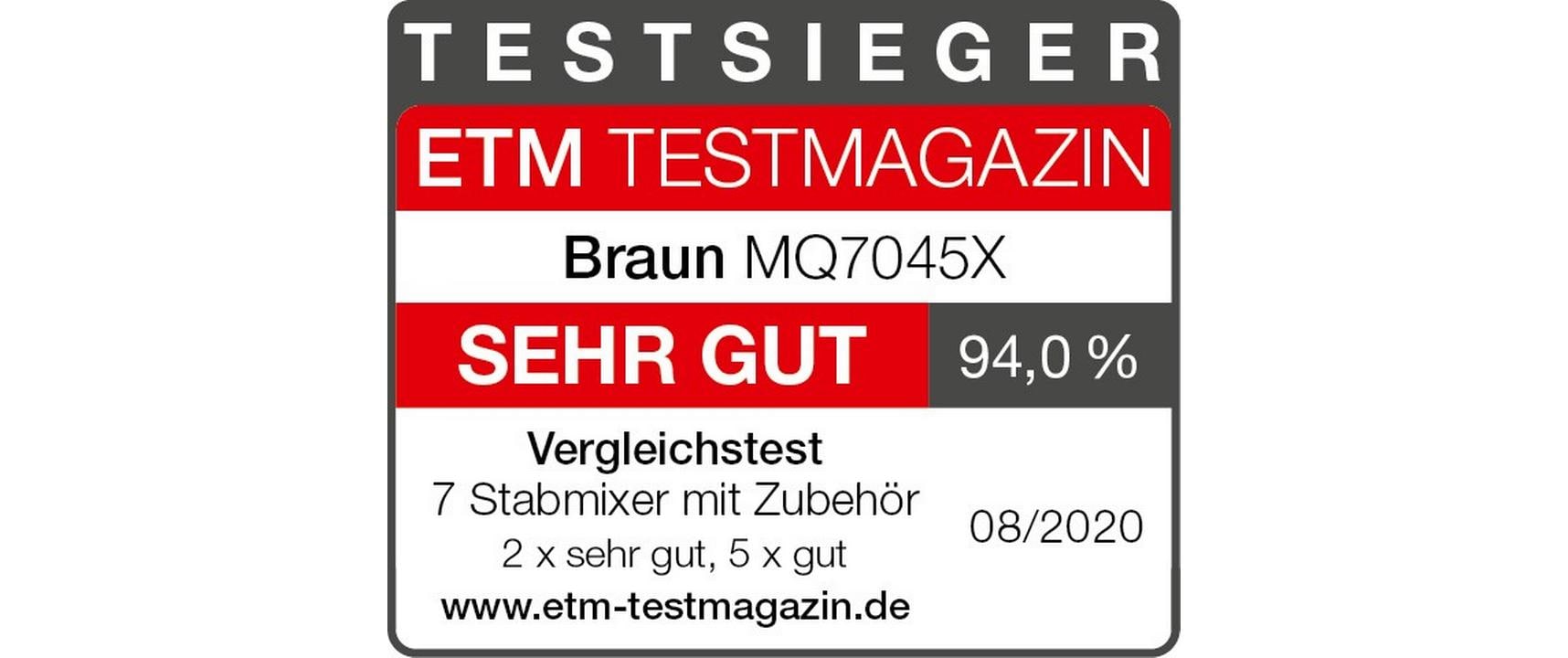Braun Stabmixer MultiQuick 7 MQ7045X Silber/Schwarz