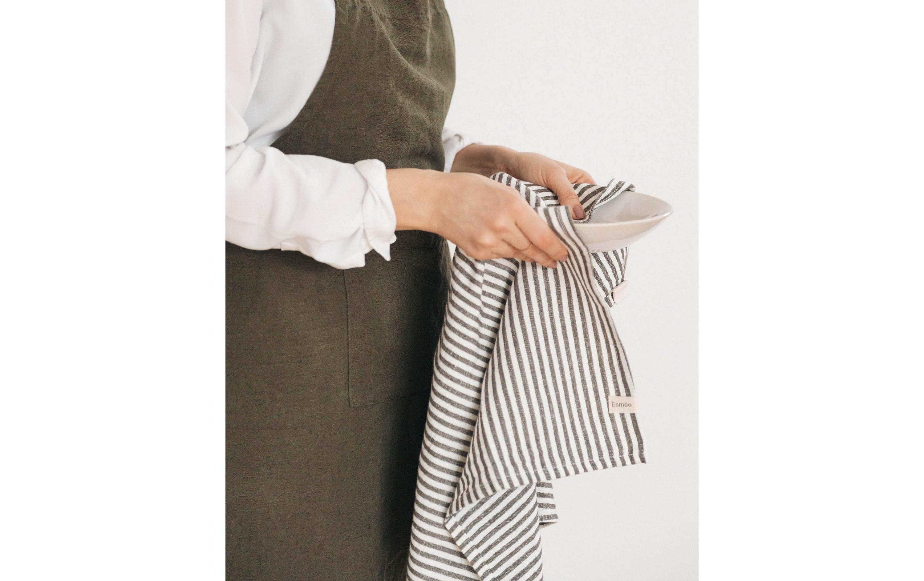 Esmée Geschirrtuch Louis Grau/Weiss