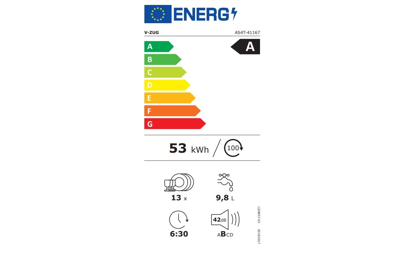 V-Zug Einbaugeschirrspüler Adora V4000 VG Vollintegriert