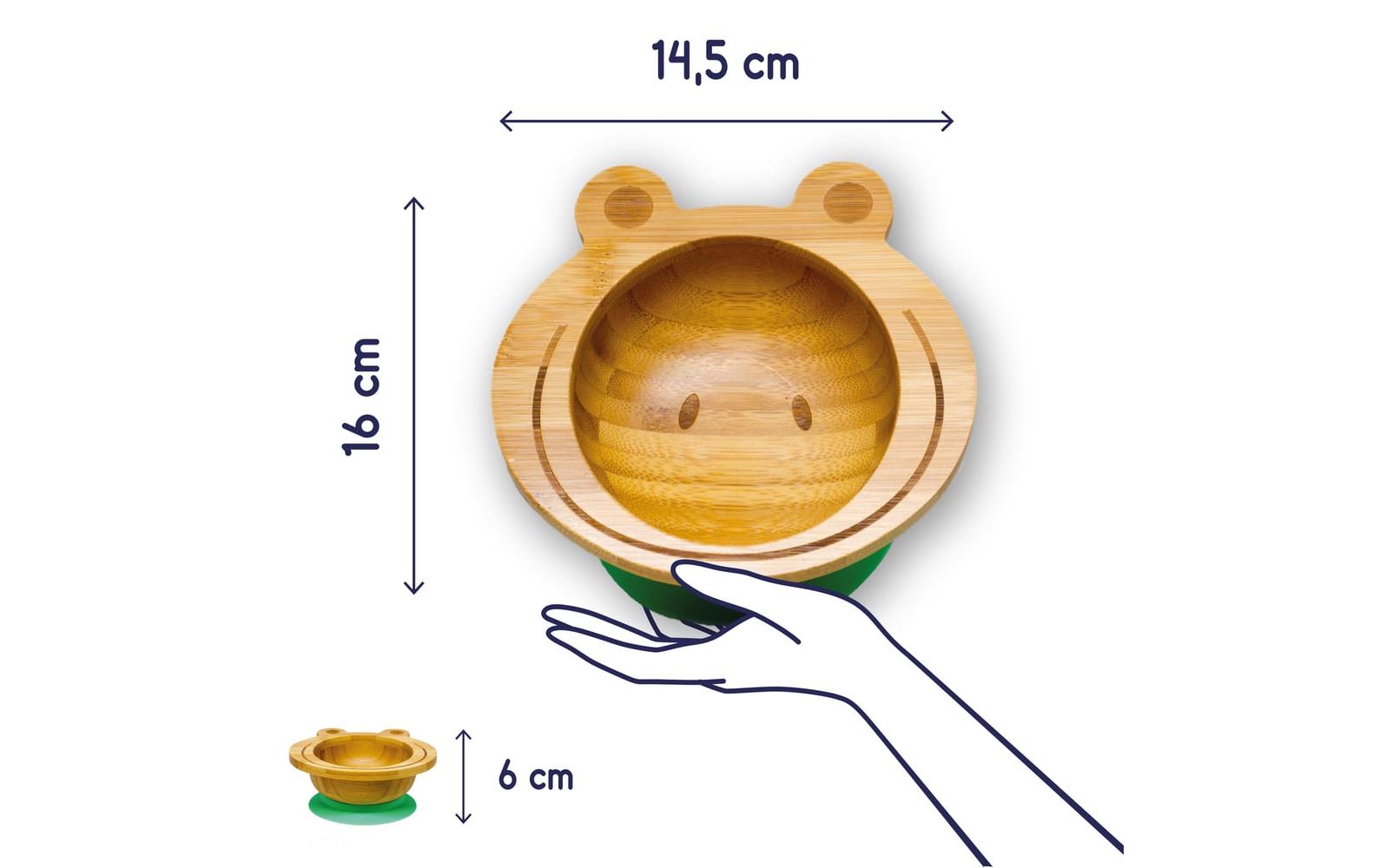 Kleinfuchs Babyteller Bambus Frosch Grün