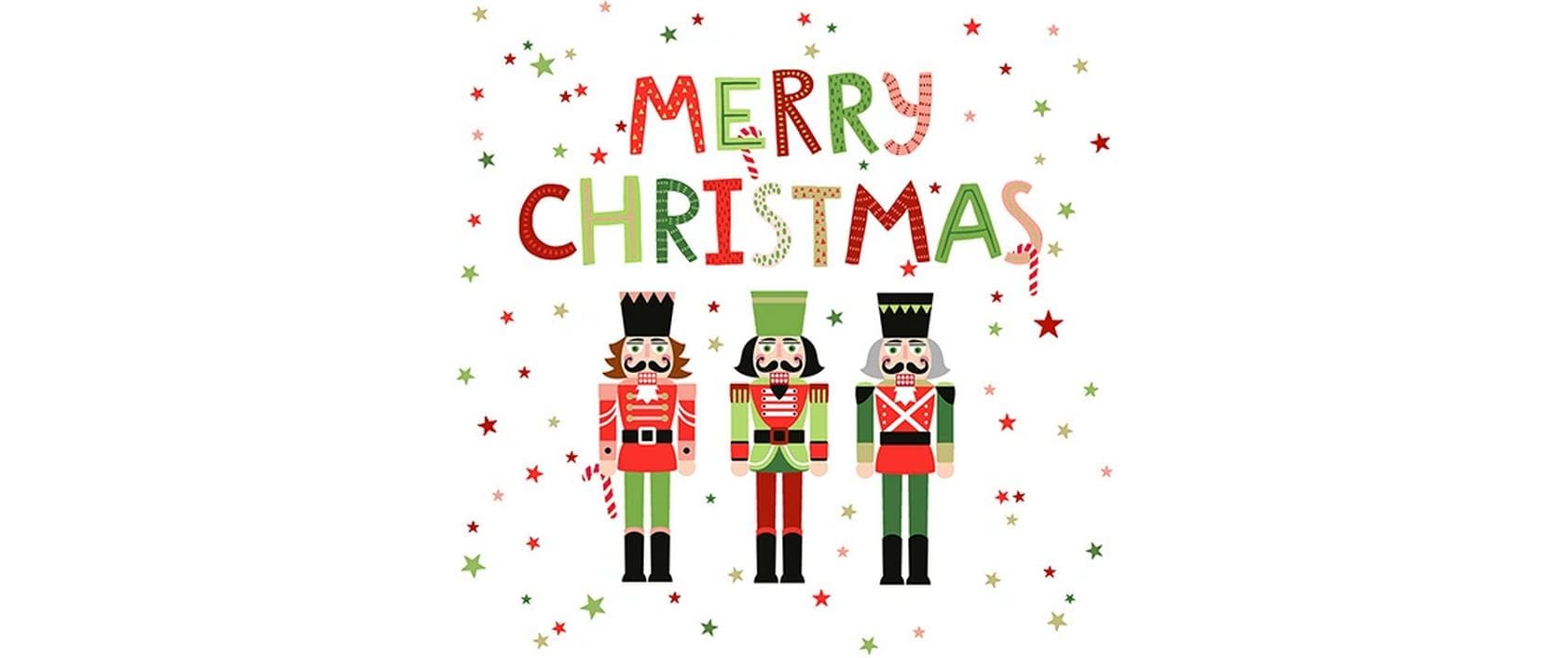 Braun + Company Weihnachtsservietten Nutcrackers Weiss, 20 Stück