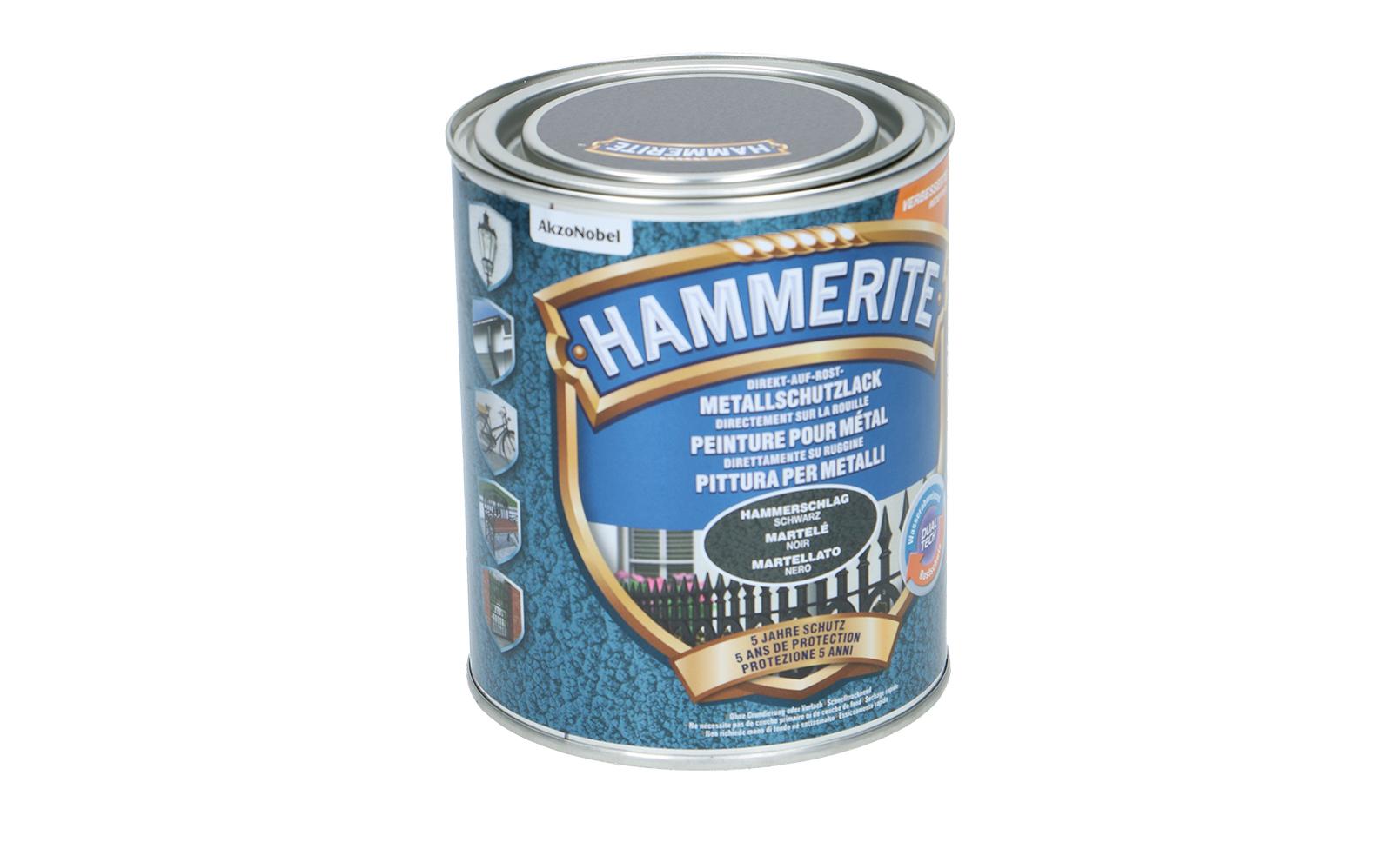 Hammerite Metall-Schutzlack HS Schwarz, 750 ml