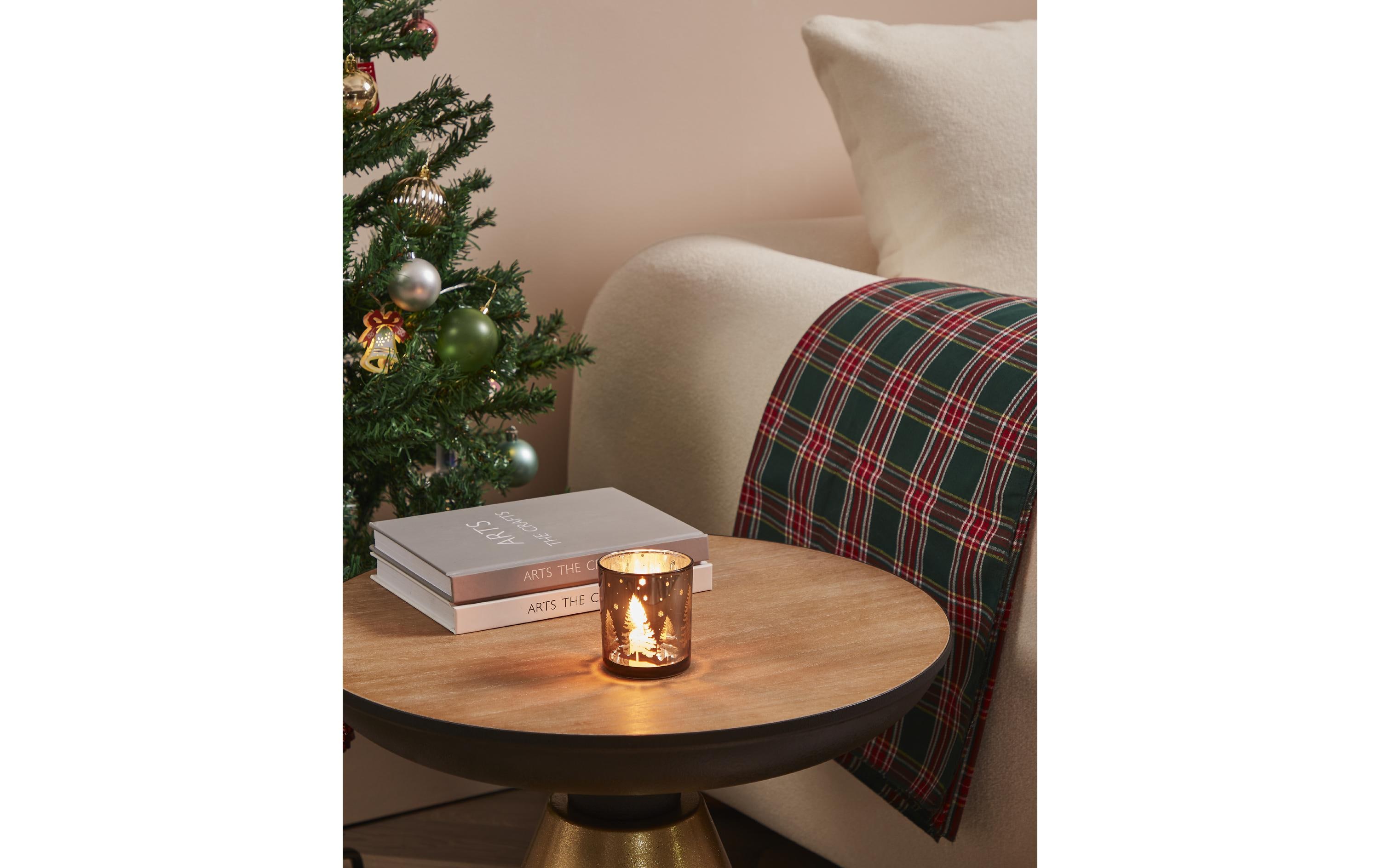 EGLO Teelichthalter Windlicht Christmas Lukut 8 cm Braun, Glas EGLO Teelichthalter Windlicht Christmas Lukut 8 cm Braun, Glas