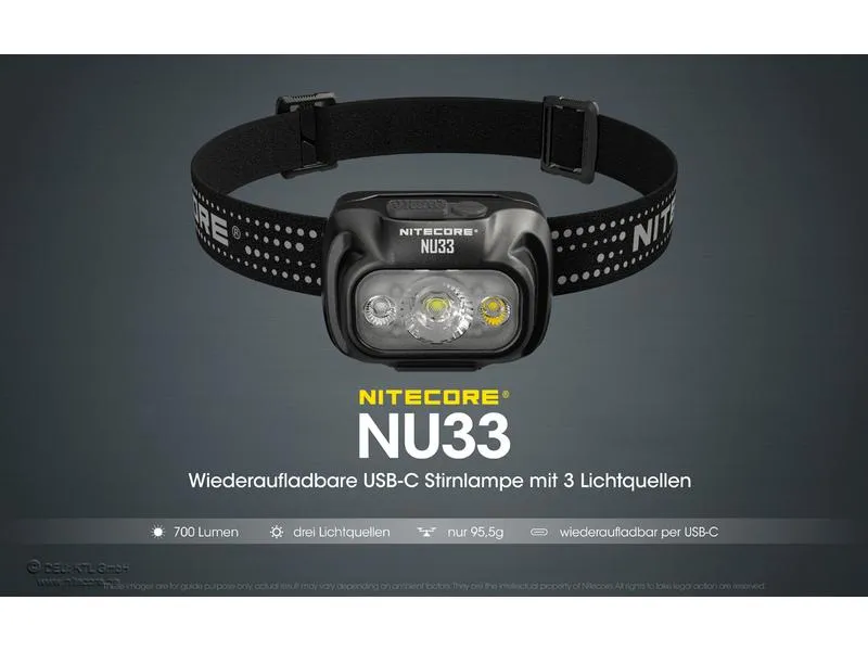 Nitecore Stirnlampe NU33 700 Lumen Nitecore Stirnlampe NU33 700 Lumen