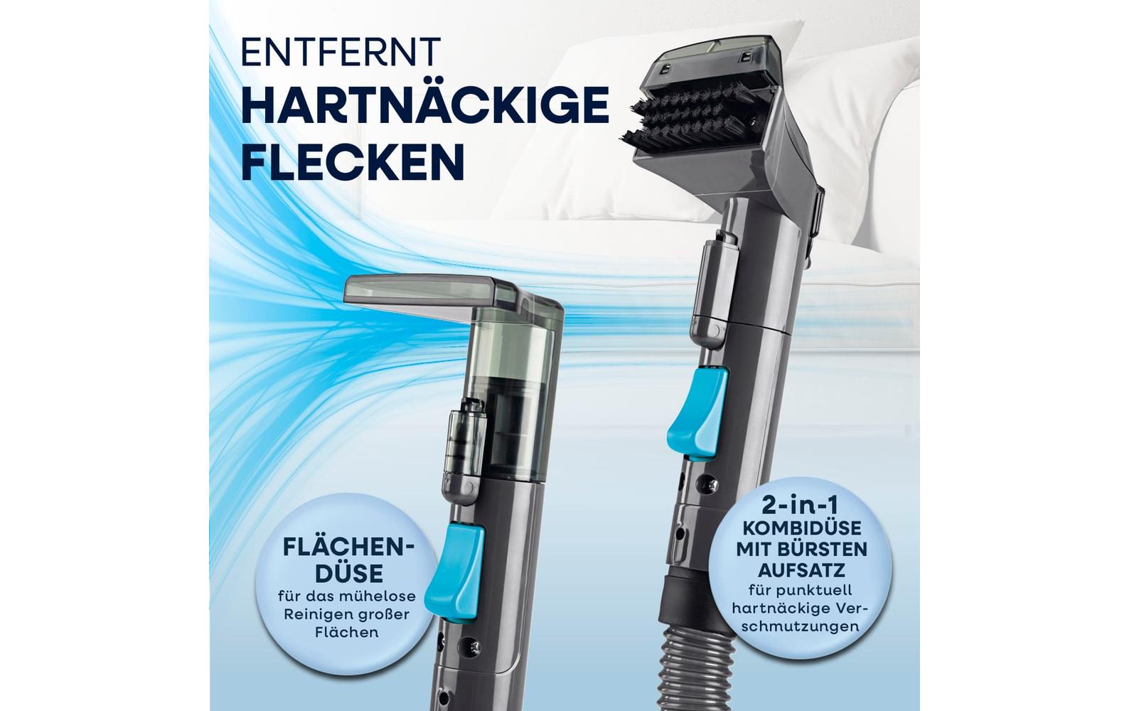CLEANmaxx Teppichreiniger mit CH-Stecker 350 W, Grau/Blau