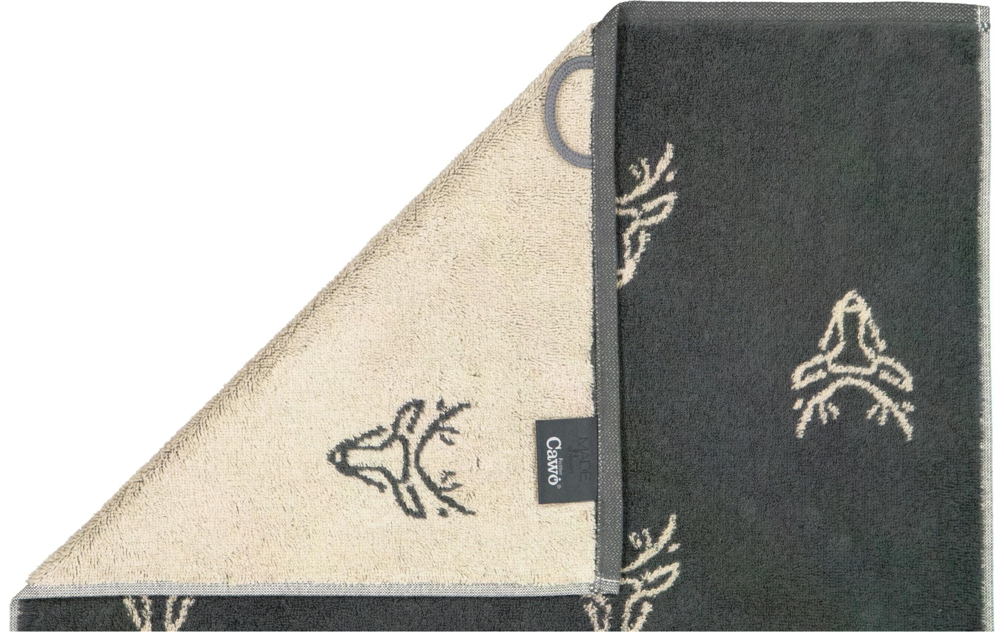 Cawö Handtuch Edition Allover 50 x 100 cm, Beige/Granit