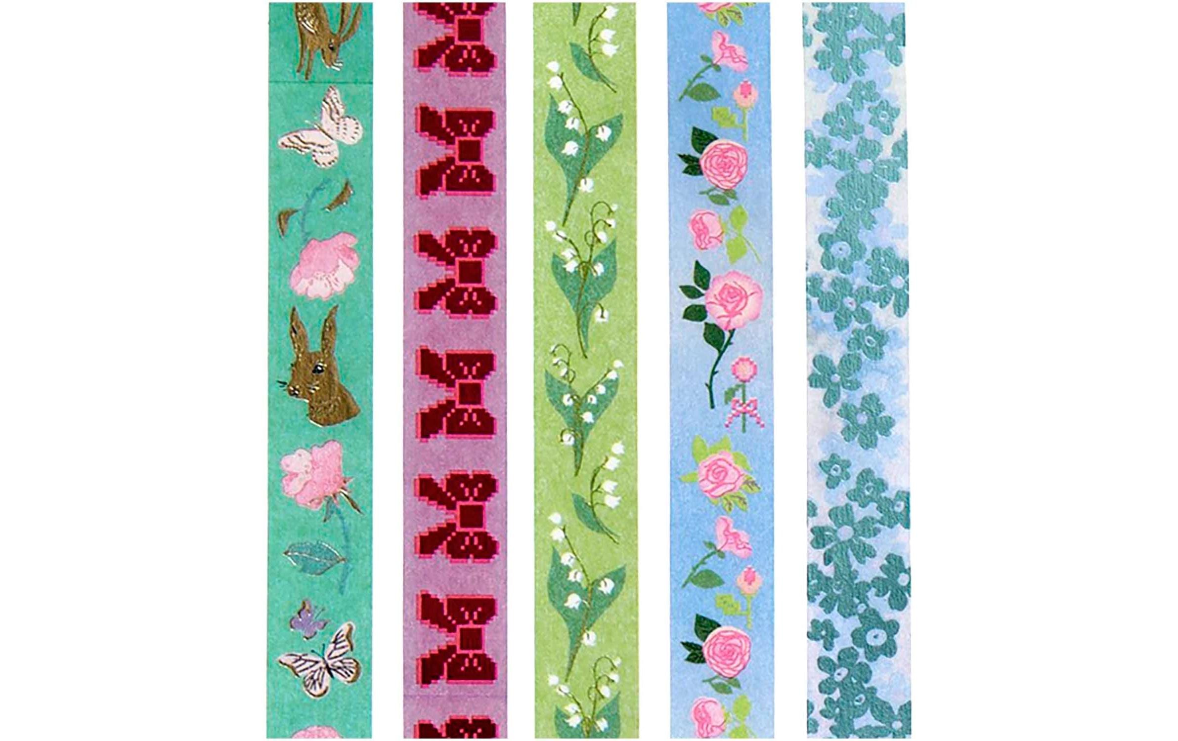 Rico Design Washi Tape La Vie En Rose 5 Stück, Blau/Grün, 10 m