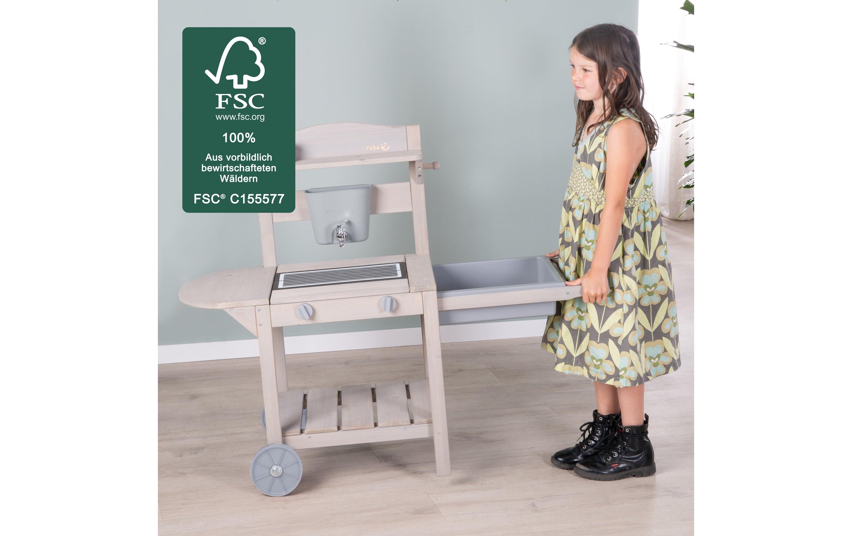 roba Mobile Spiel- und Matschküche BBQ Grau