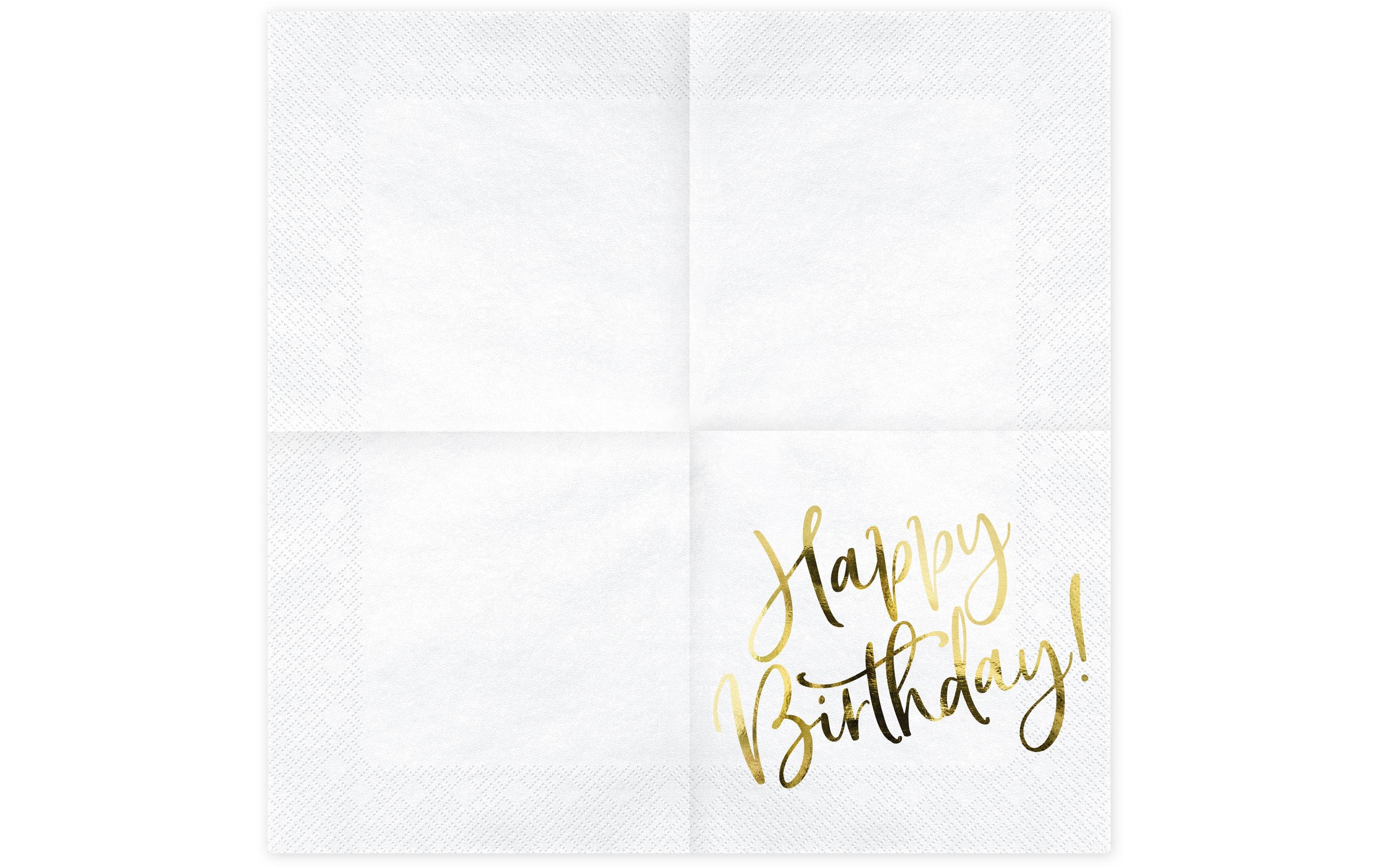 Partydeco Papierservietten Happy Birthday 33 cm x 33 cm, 20 Stück