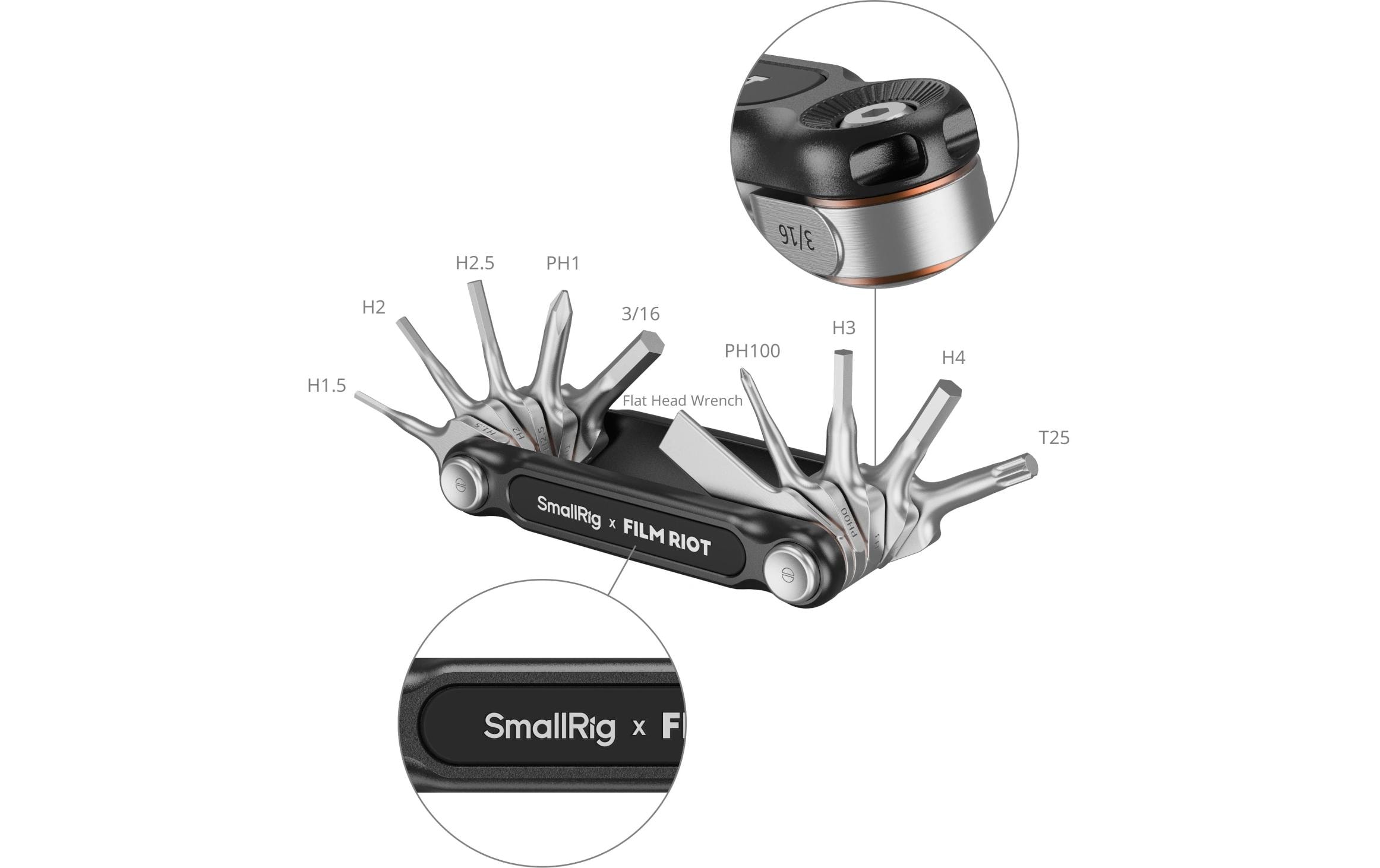 Smallrig 10-in-1-Klappschlüsselsatz Schwarz