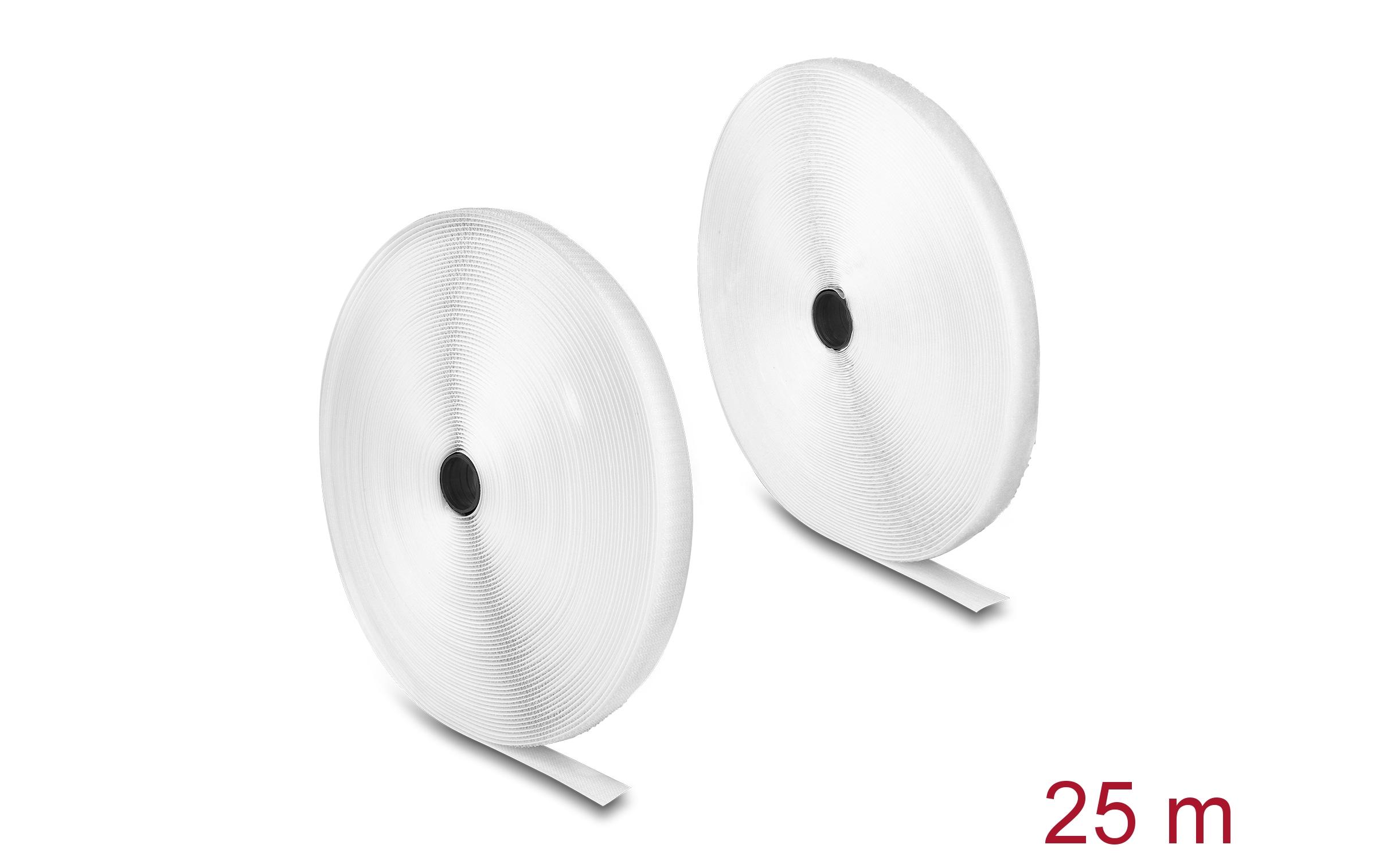 Delock Klettband 25 m x 20 mm mit Haft- und Flauschband Weiss Delock Klettband 25 m x 20 mm mit Haft- und Flauschband Weiss