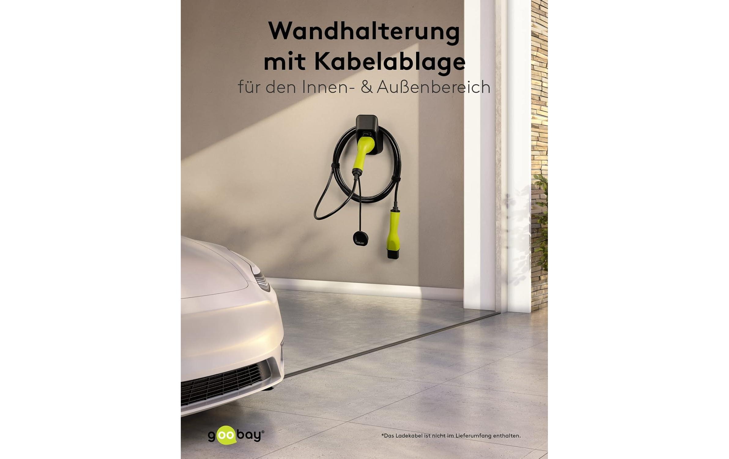 Goobay Wandhalterung mit Kabelablage für Ladekabel Typ-2