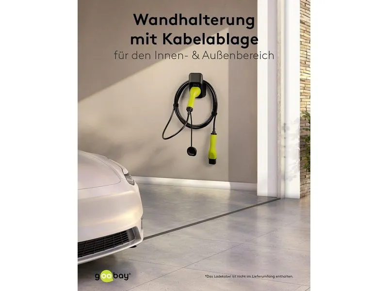 Goobay Wandhalterung mit Kabelablage für Ladekabel Typ-2 Goobay Wandhalterung mit Kabelablage für Ladekabel Typ-2