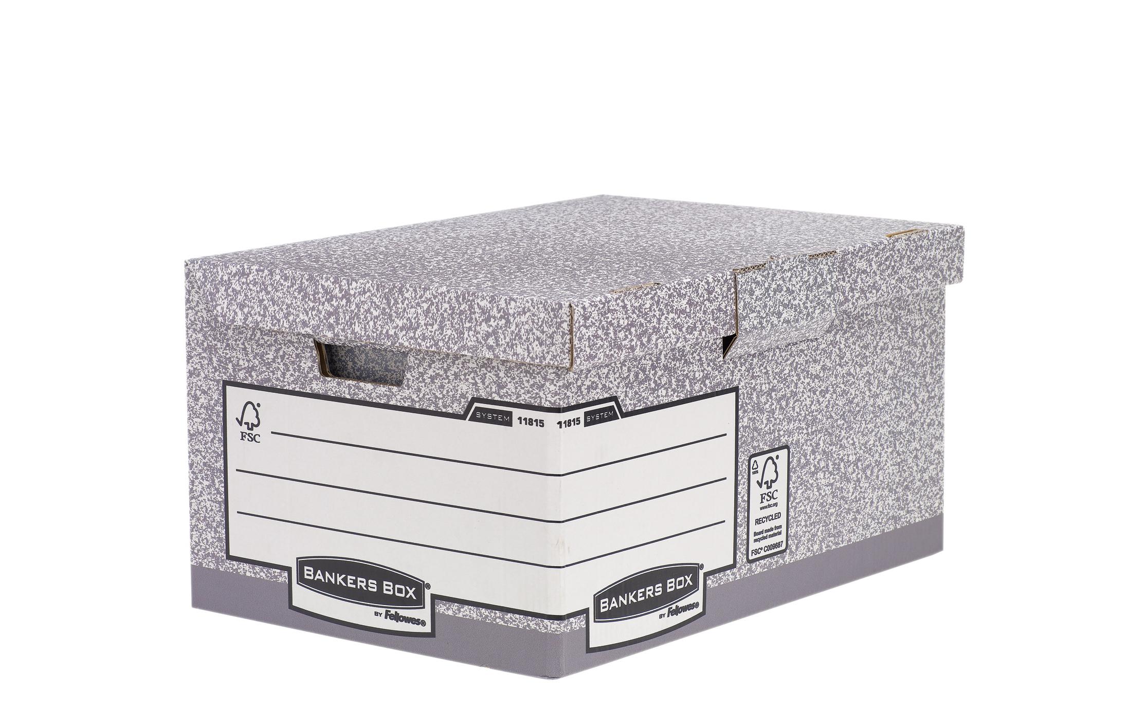 Fellowes Archivschachtel Bankers Box Grau, 10 Stück