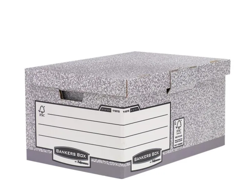 Fellowes Archivschachtel Bankers Box Grau, 10 Stück