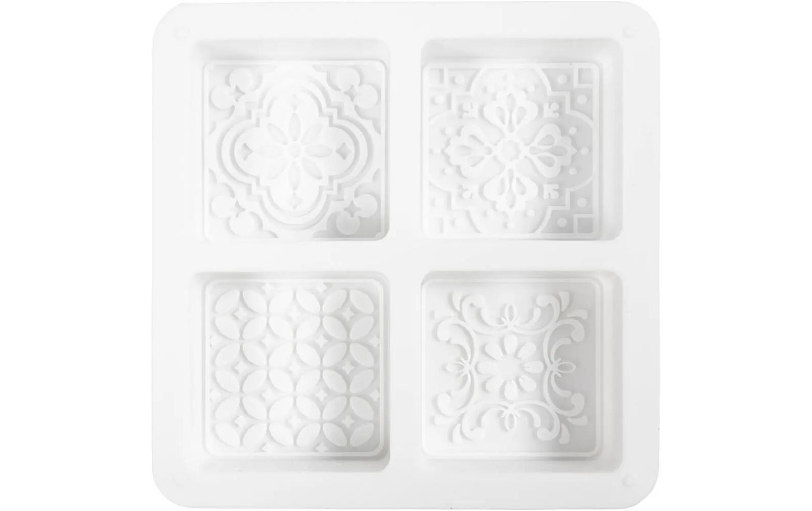 Creativ Company Silikon Form Giessform Quadratisch, 4 Stück