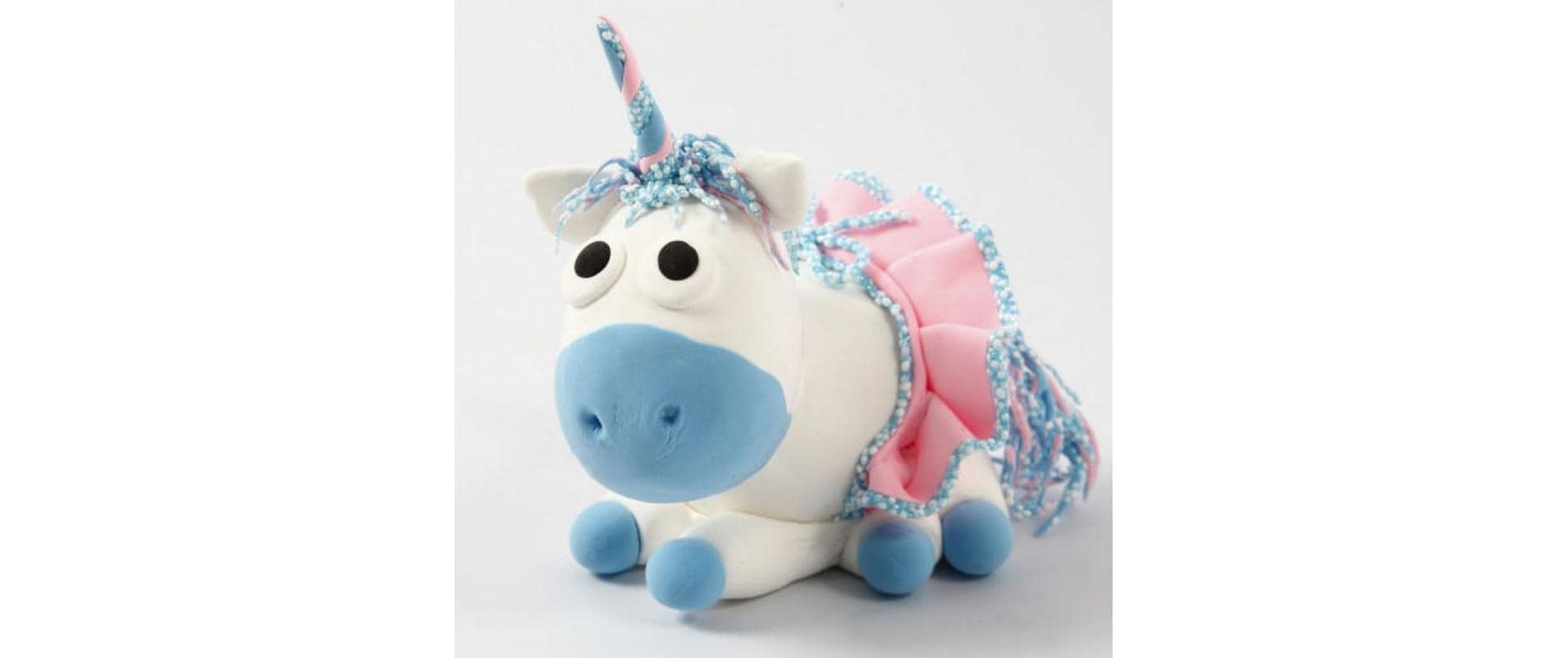 Creativ Company Modellier-Set Foam & Silk Clay Set Einhorn, Blau