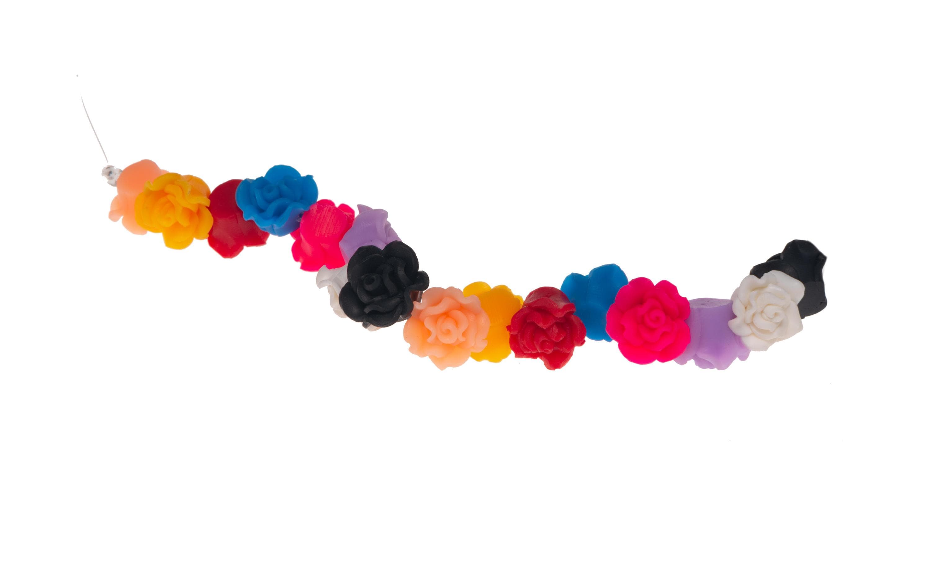 Creativ Company Perlen Rosen aus Ton, 16 x 10 mm, 16 sort.