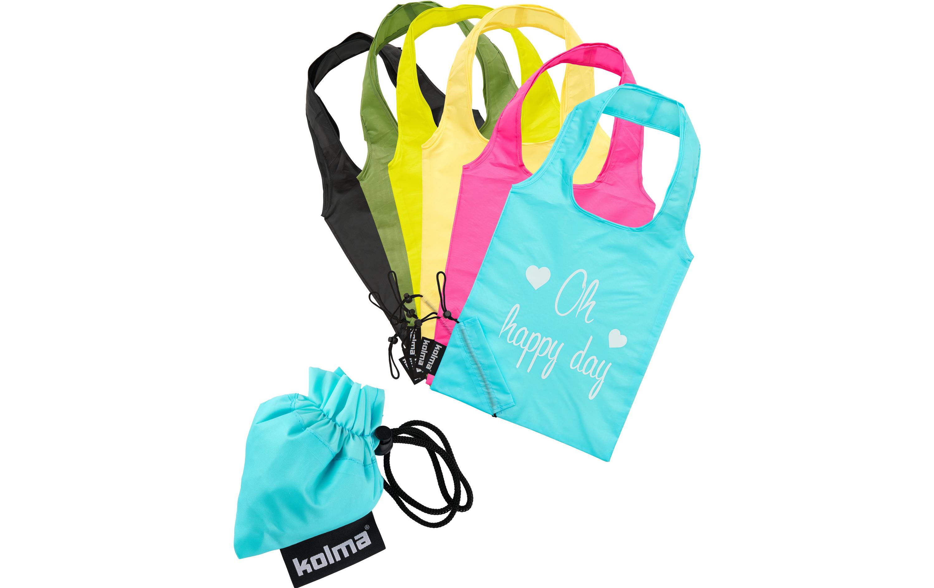 Kolma Tasche RPET «Oh happy day», assortiert, Mehrfarbig, 6x5 Stk. Kolma Tasche RPET «Oh happy day», assortiert, Mehrfarbig, 6x5 Stk.