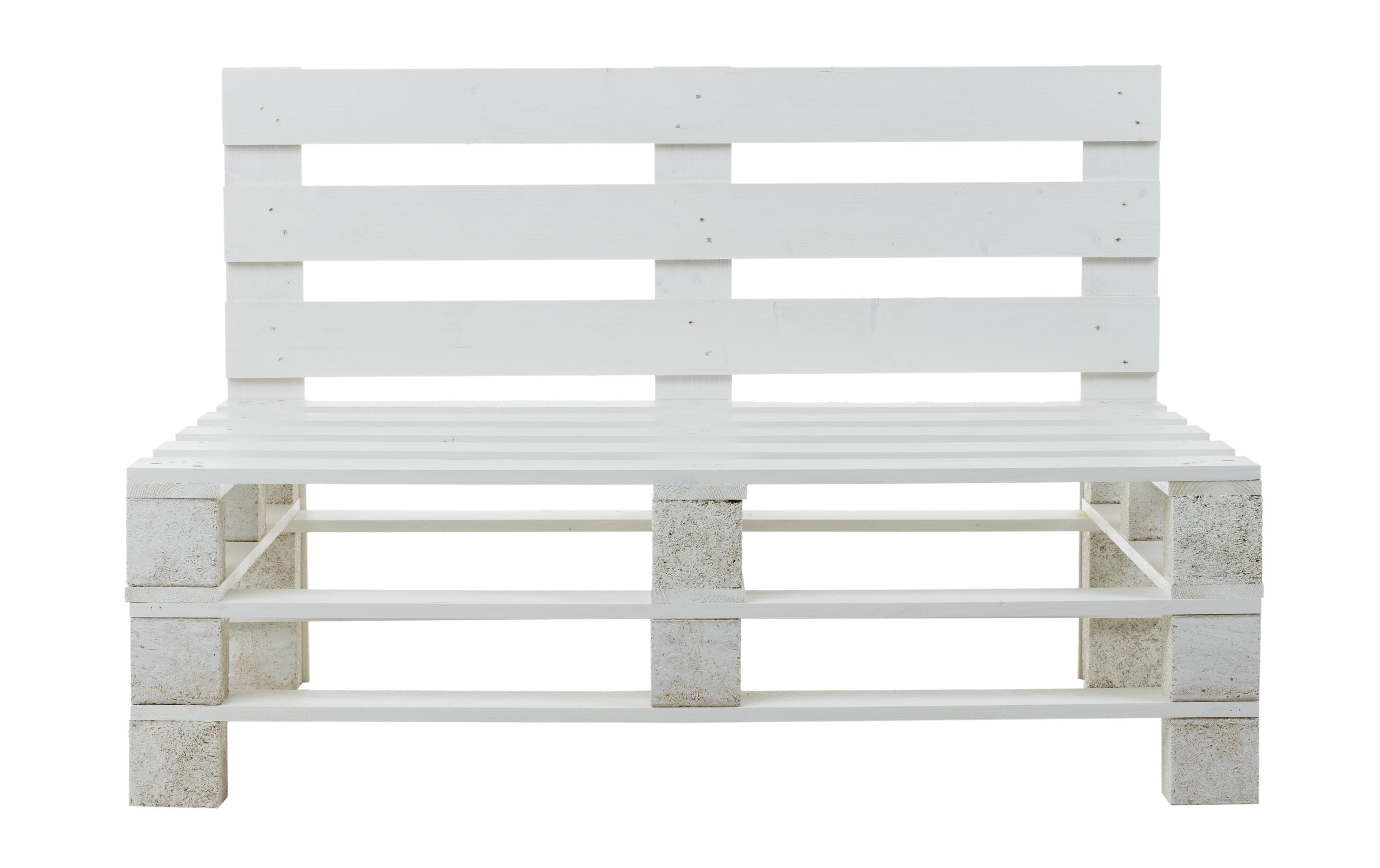 COCON Palettensofa Weiss, 120 x 50/86 x 80