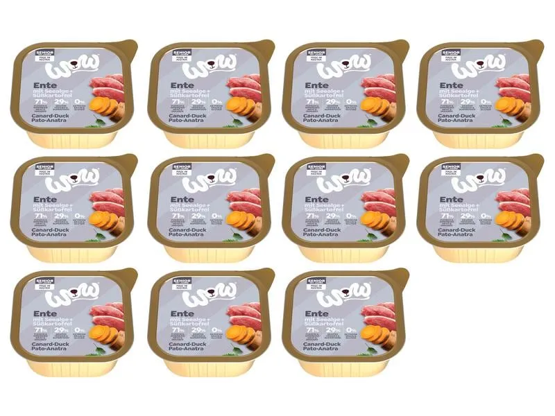 WOW Nassfutter Senior Ente Schale, 11 x 150 g WOW Nassfutter Senior Ente Schale, 11 x 150 g