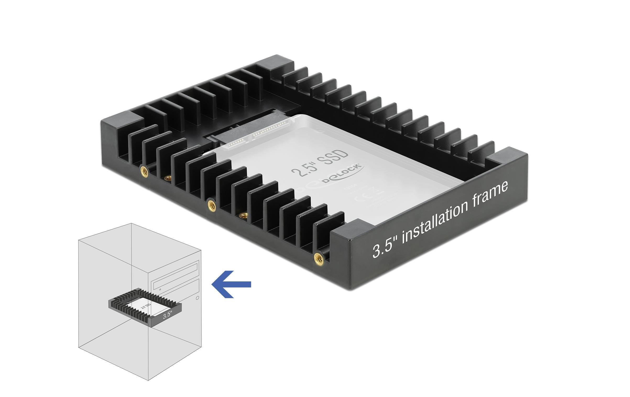 Delock 3.5-Einbaurahmen 2.5″ SATA Delock 3.5-Einbaurahmen 2.5″ SATA
