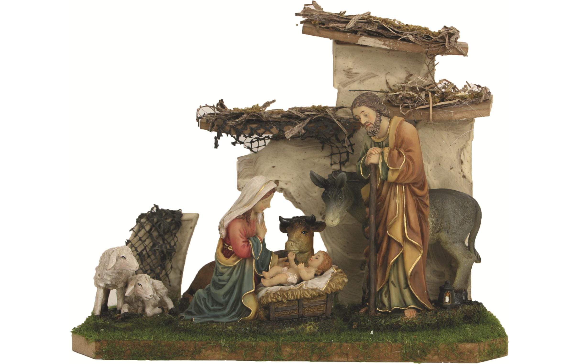 Botanic-Haus Krippe Stall mit Figuren, 15-teilig