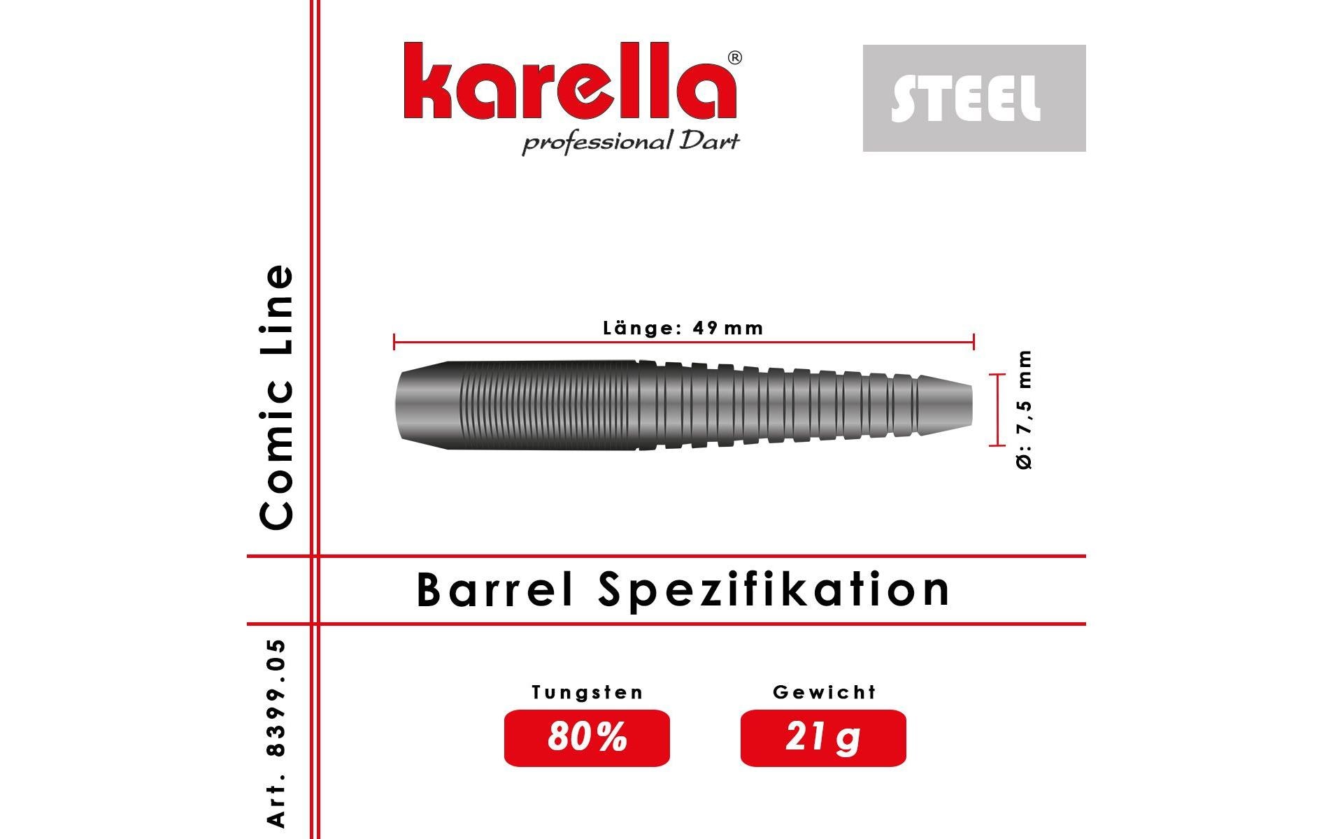 Karella Steeldart Comic Line CL-5 21 g, 3 Stück