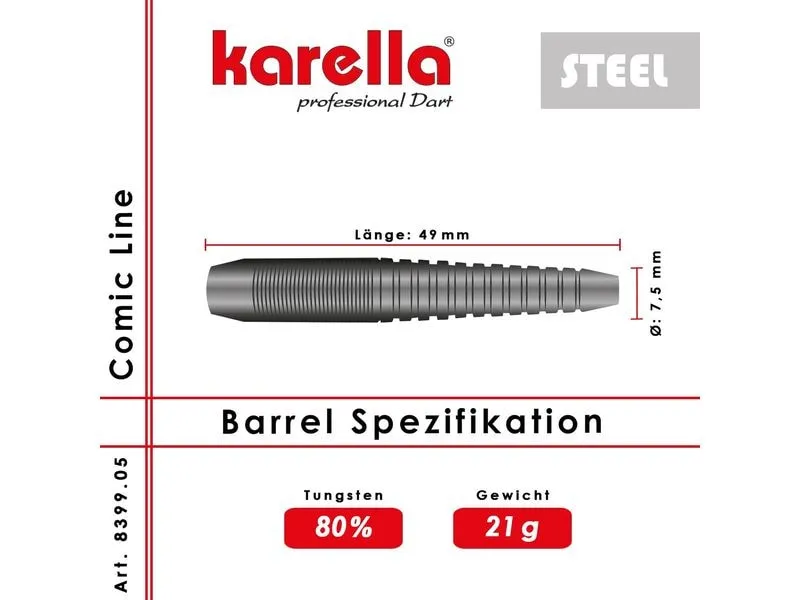 Karella Steeldart Comic Line CL-5 21 g, 3 Stück Karella Steeldart Comic Line CL-5 21 g, 3 Stück