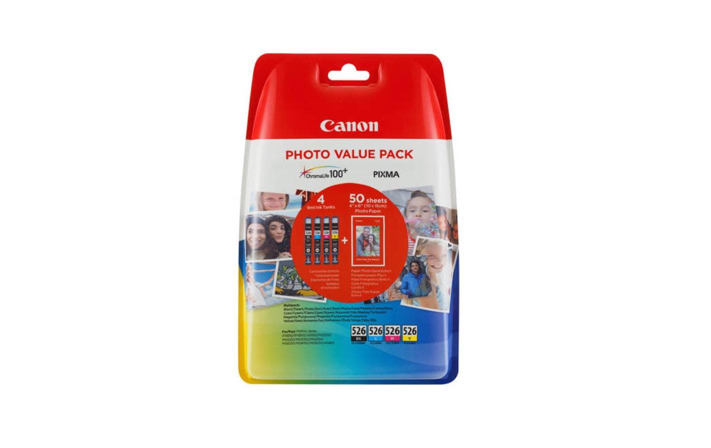 Canon Tintenset CLI-526 + Fotopapier Value Pack