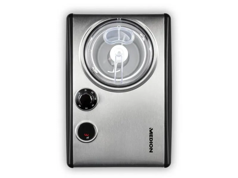 Medion Glacemaschine MD 18387 0.8 l, Schwarz/Silber