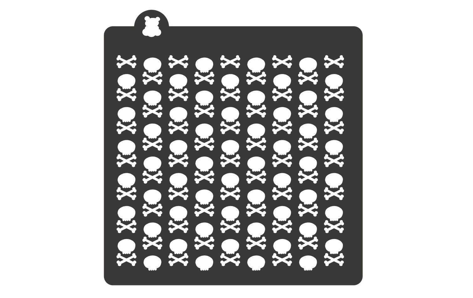 Cut my Cookies Schablone Totenköpfe Weiss