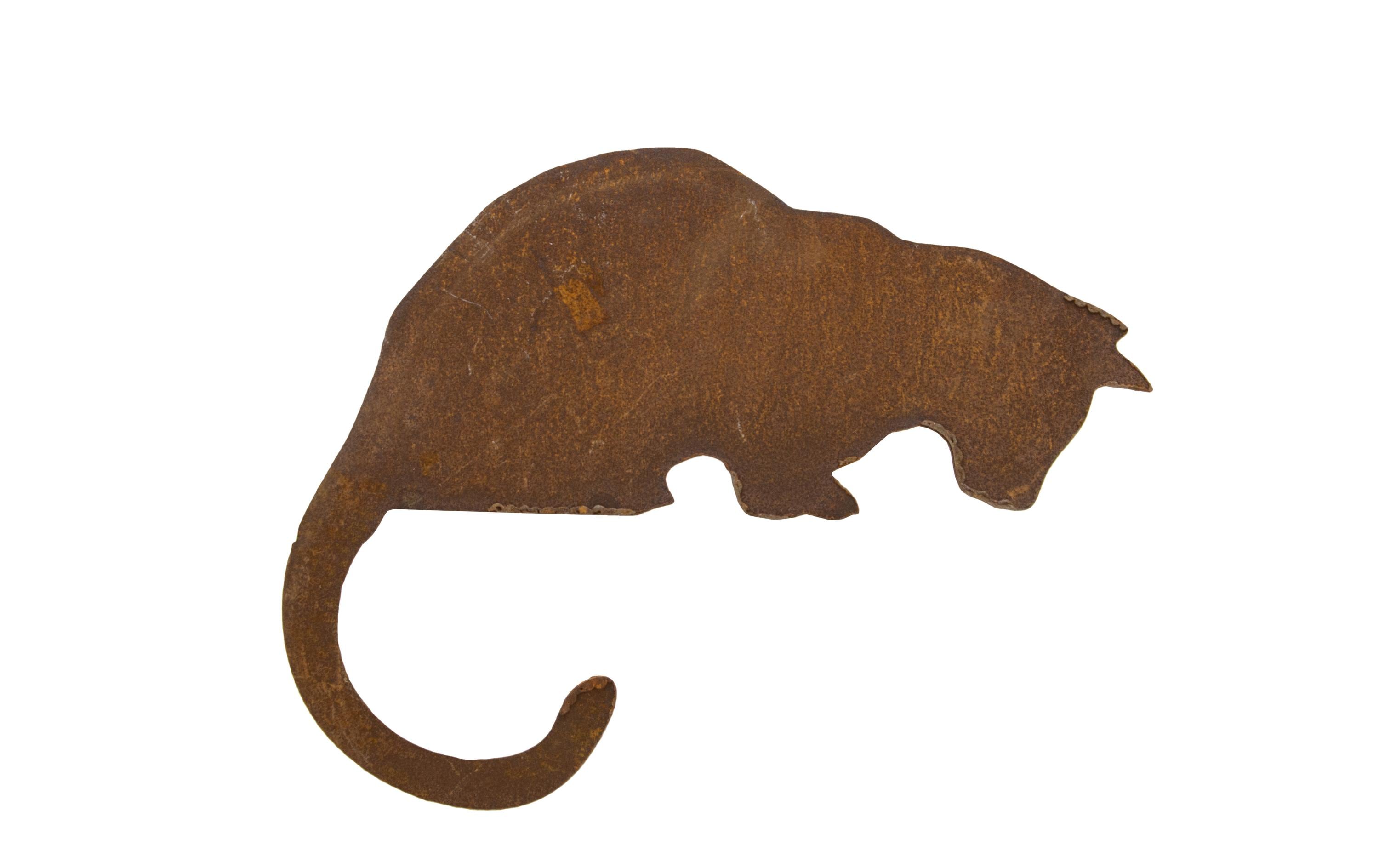 Ambiance Dekofigur Katze auf Platte, nach unten schauend