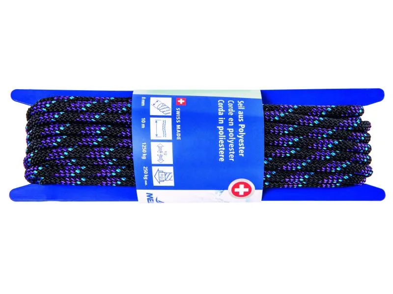 Meister Polyesterseil Ø 8 mm, 10 m, 1250 kg, Schwarz-Violett