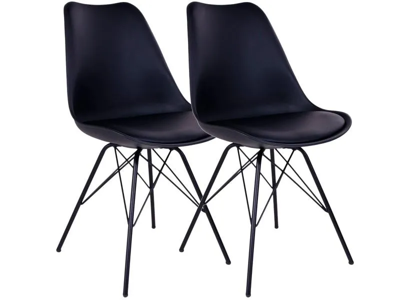 House Nordic Stuhl Oslo 2 Stück, 57 x 86 cm, Schwarz House Nordic Stuhl Oslo 2 Stück, 57 x 86 cm, Schwarz