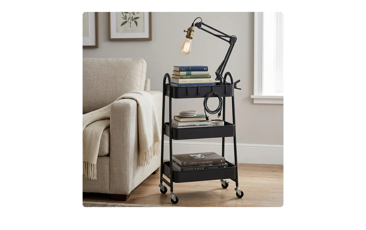relaxdays Rollregal 44 x 80 x 32 cm, Schwarz relaxdays Rollregal 44 x 80 x 32 cm, Schwarz